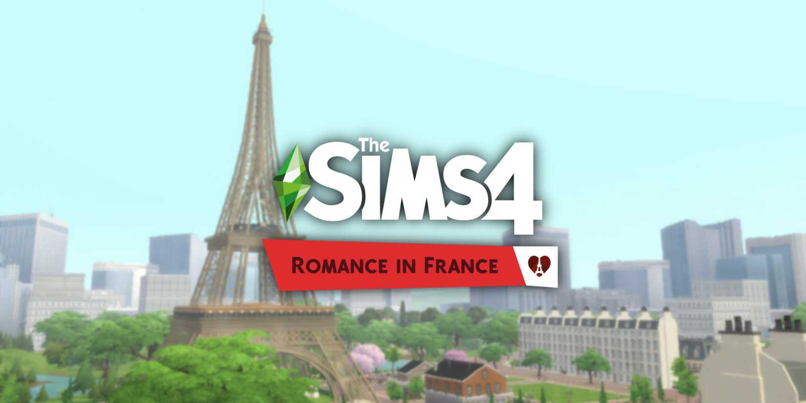 Image showing the mod title of The Sims 4 Romance in France mod.