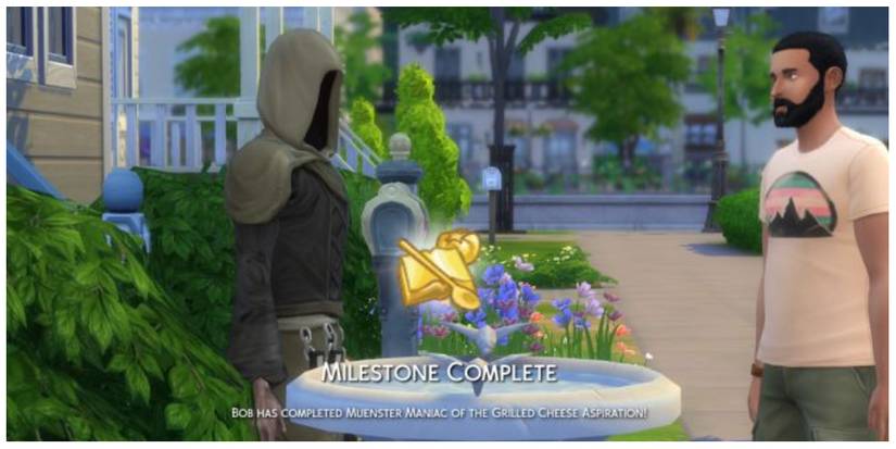 talking to the Grim Reaper about grilled cheese in The Sims 4
