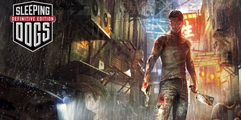 wei shen stands with a knife and a gun