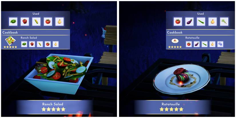 some 5 star recipes in disney dreamlight valley