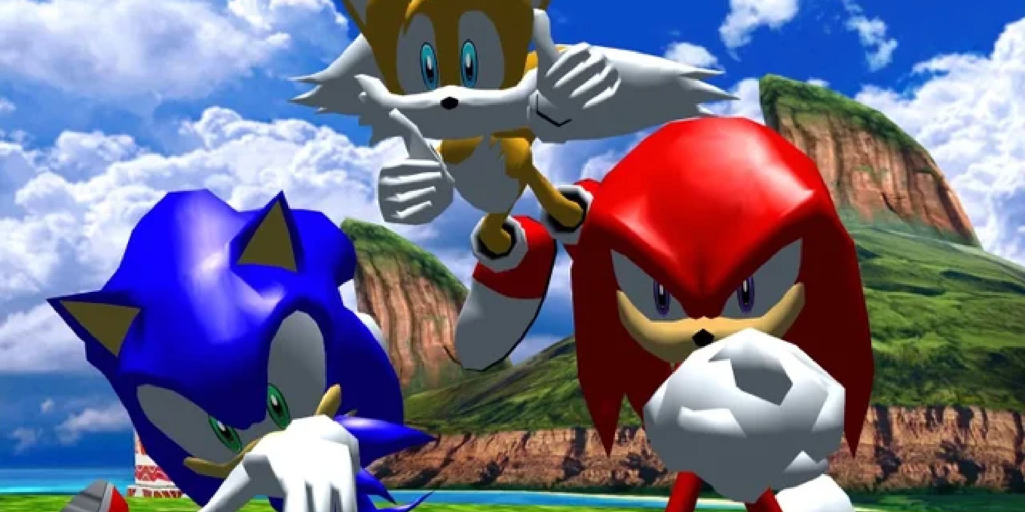 Sonic, Tails, and Knuckles posing 