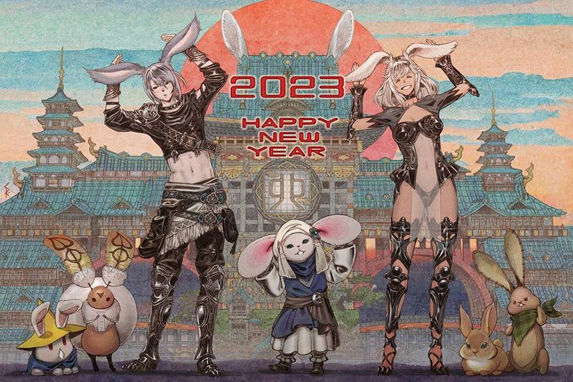 2023 New Years message Viera art Square Enix