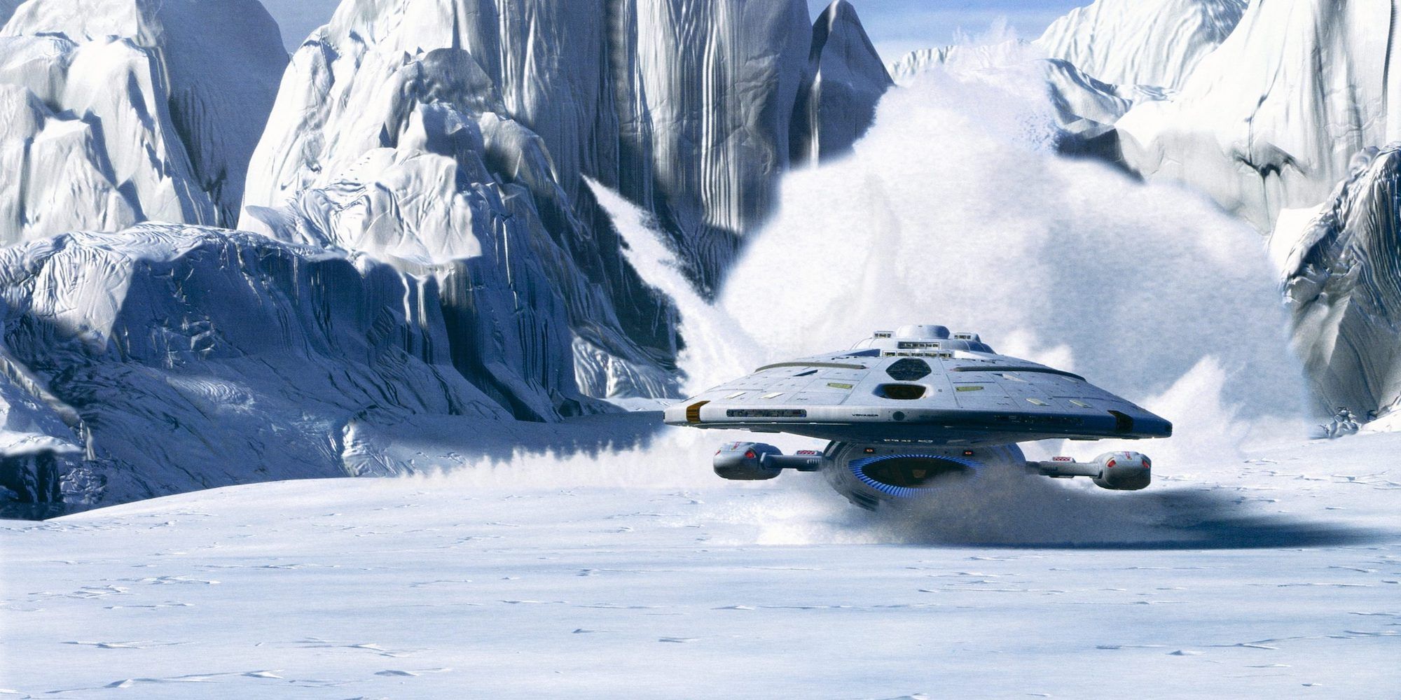 Voyager crash lands on a frozen planet