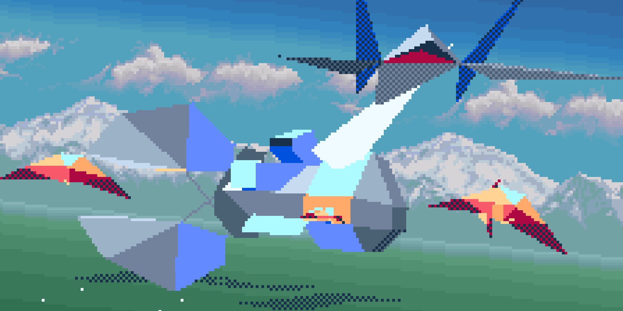 An Arwing firing at a structure in Star Fox SNES