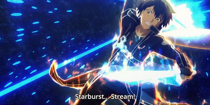 Kirito performing Starburst Stream