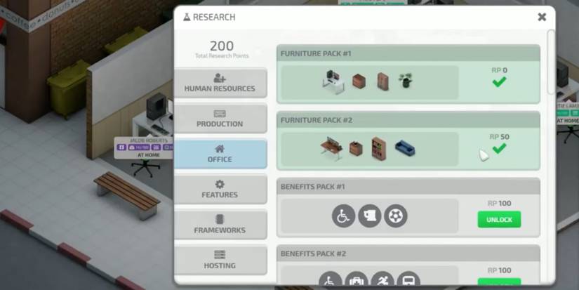 Player unlocks a Furniture Pack