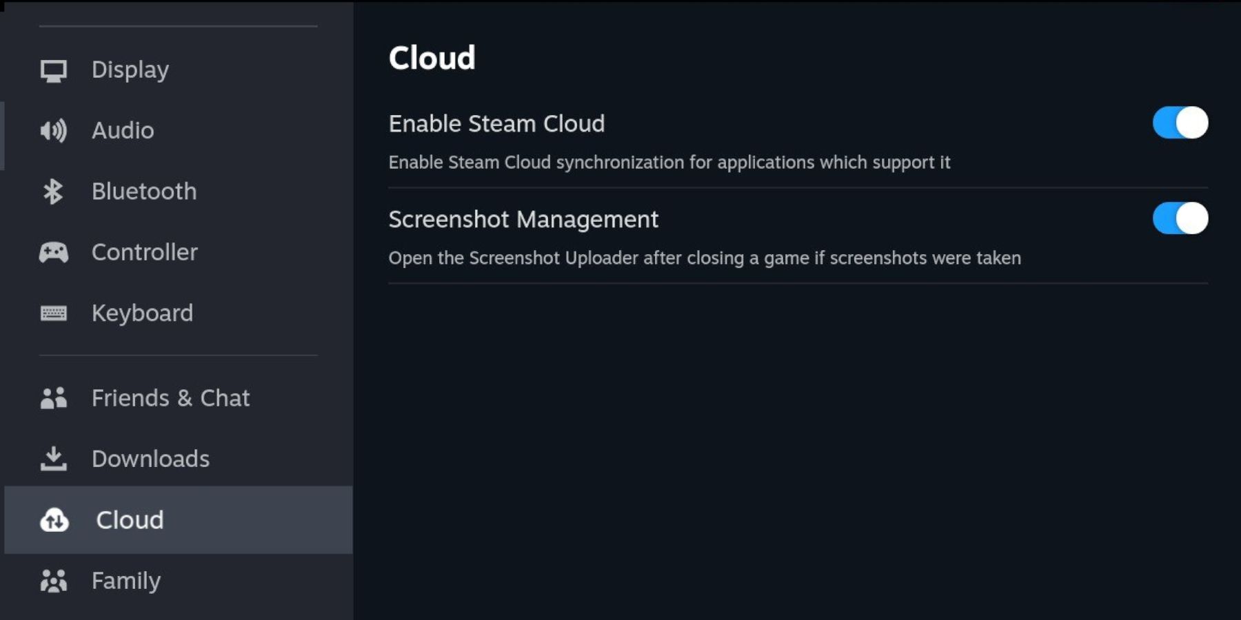 Steam Deck permite salvar na nuvem