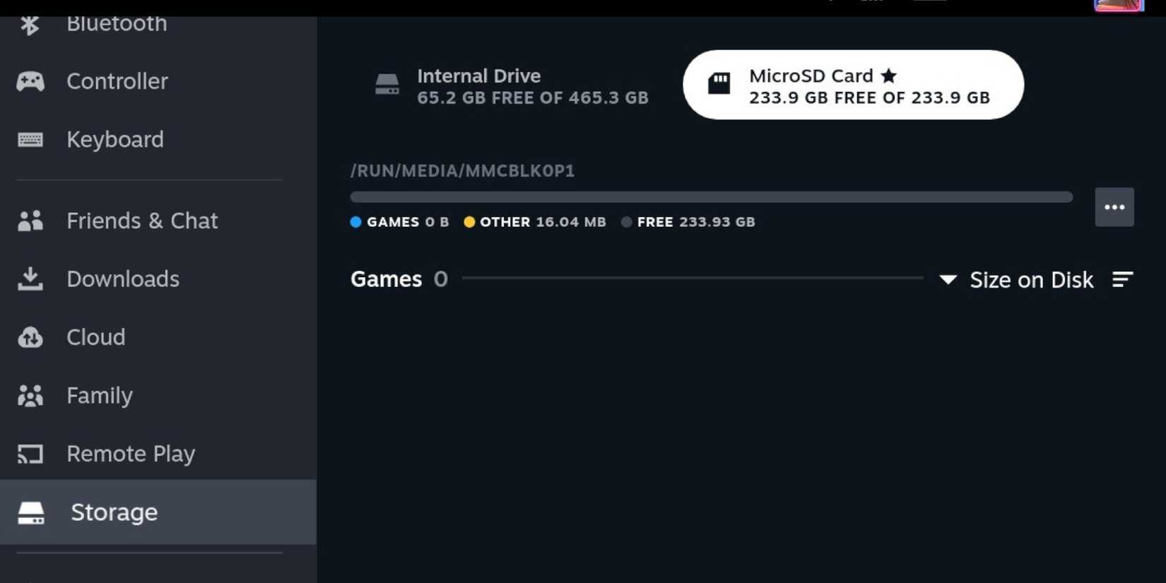 Steam Deck ready to use micro SD