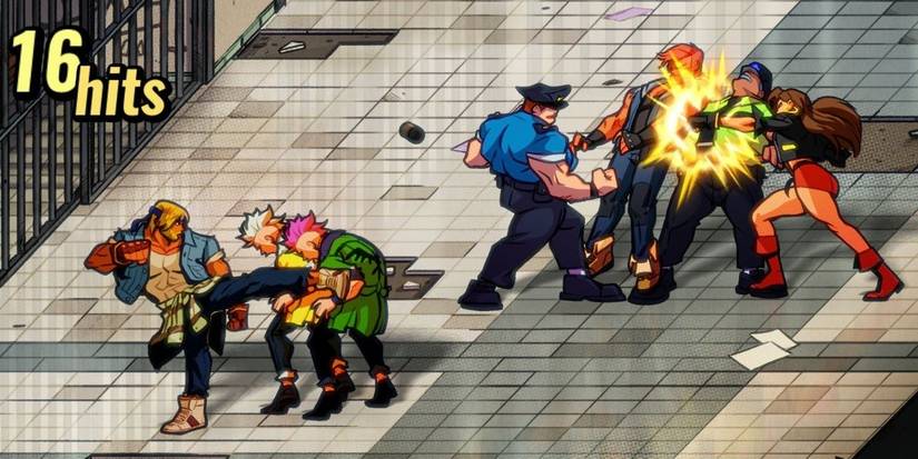 Streets of Rage 4 players fighting enemies