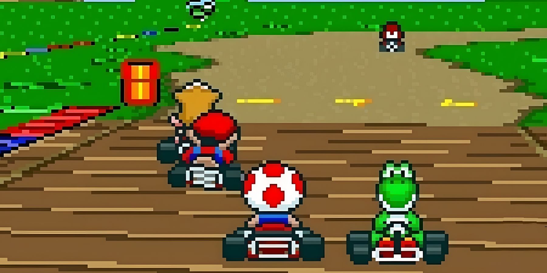 Super Mario Kart running on the SNES Classic