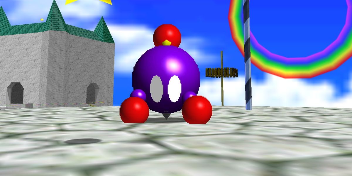 Chuckya on the Rainbow Ride level in Super Mario 64