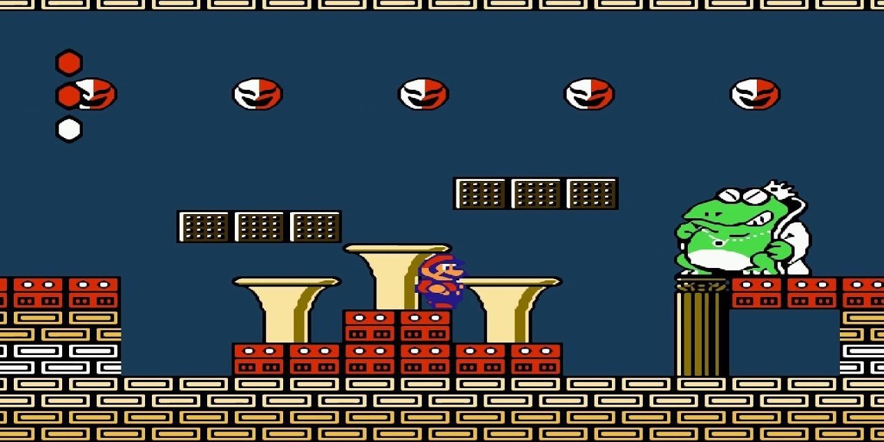 Wart in his boss fight against Mario in Super Mario Bros 2