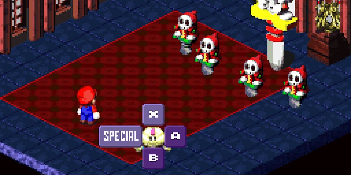 Mallow in battle in Super Mario RPG