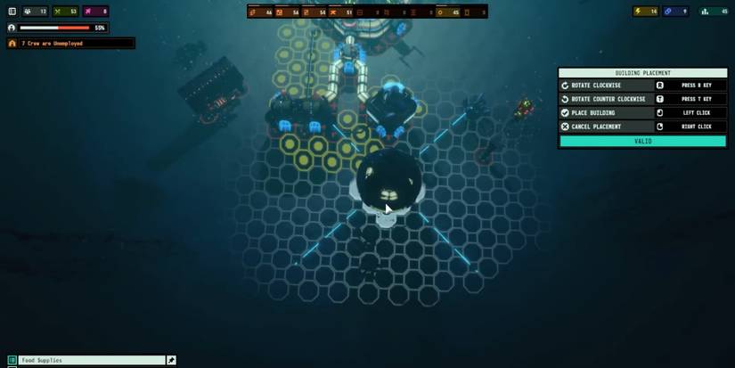 Player generates food to feed the population