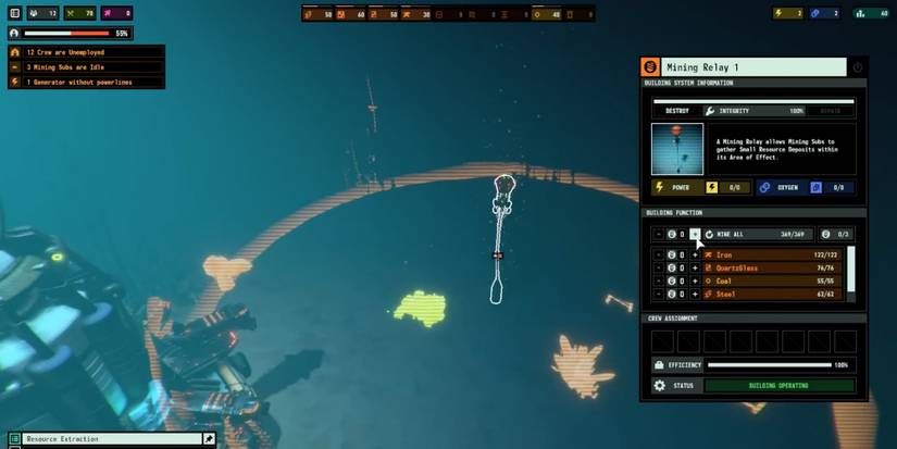 Player mines resources using a Mining Relay