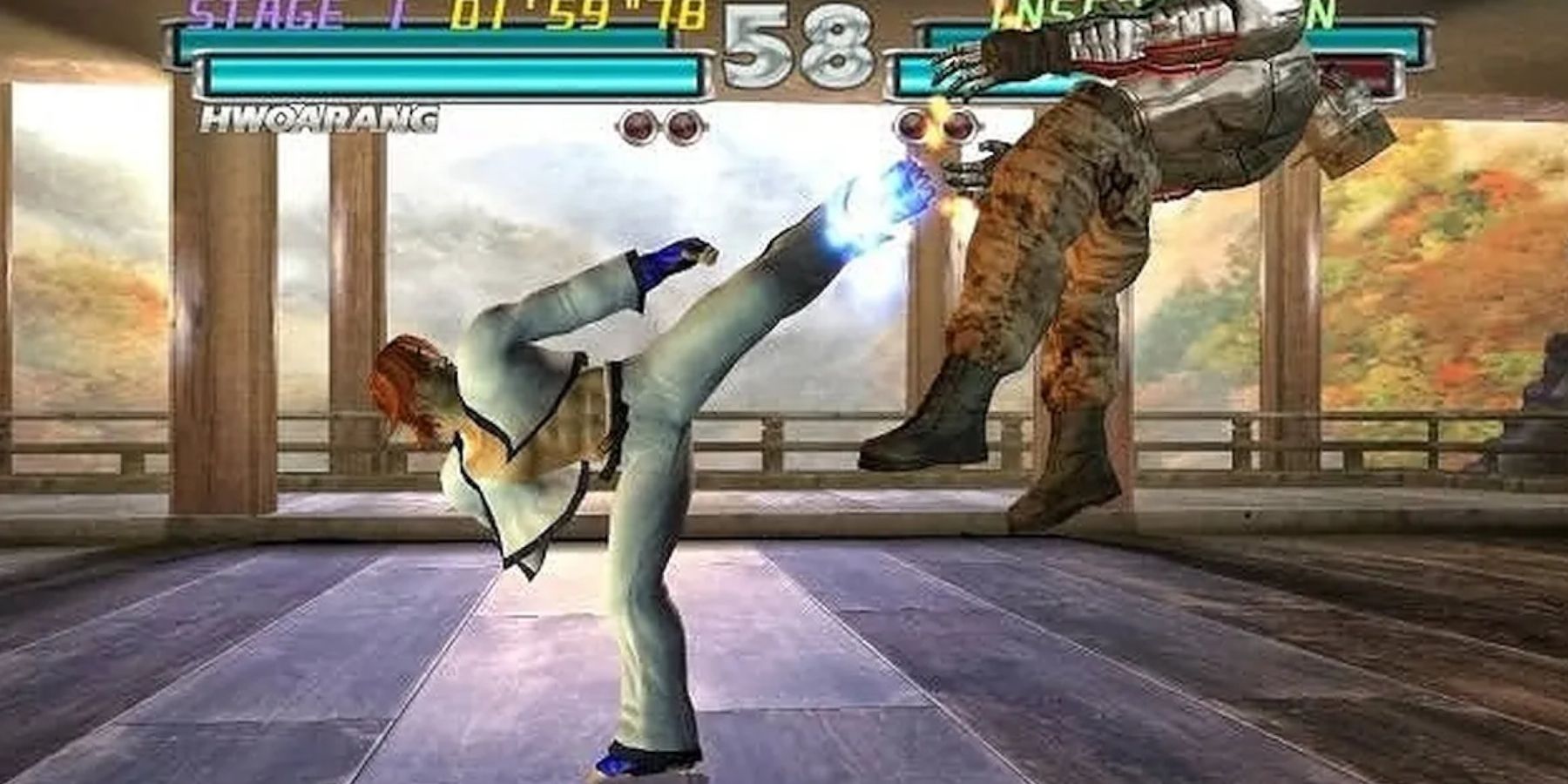 Tekken Tag Hwoarang kicks Jack