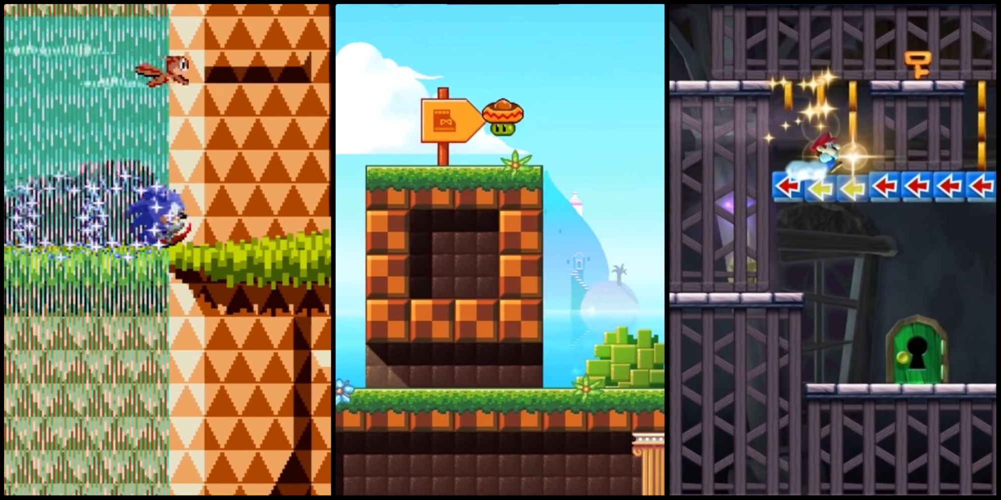 Screenshots from Sonic CD and Mario Run 