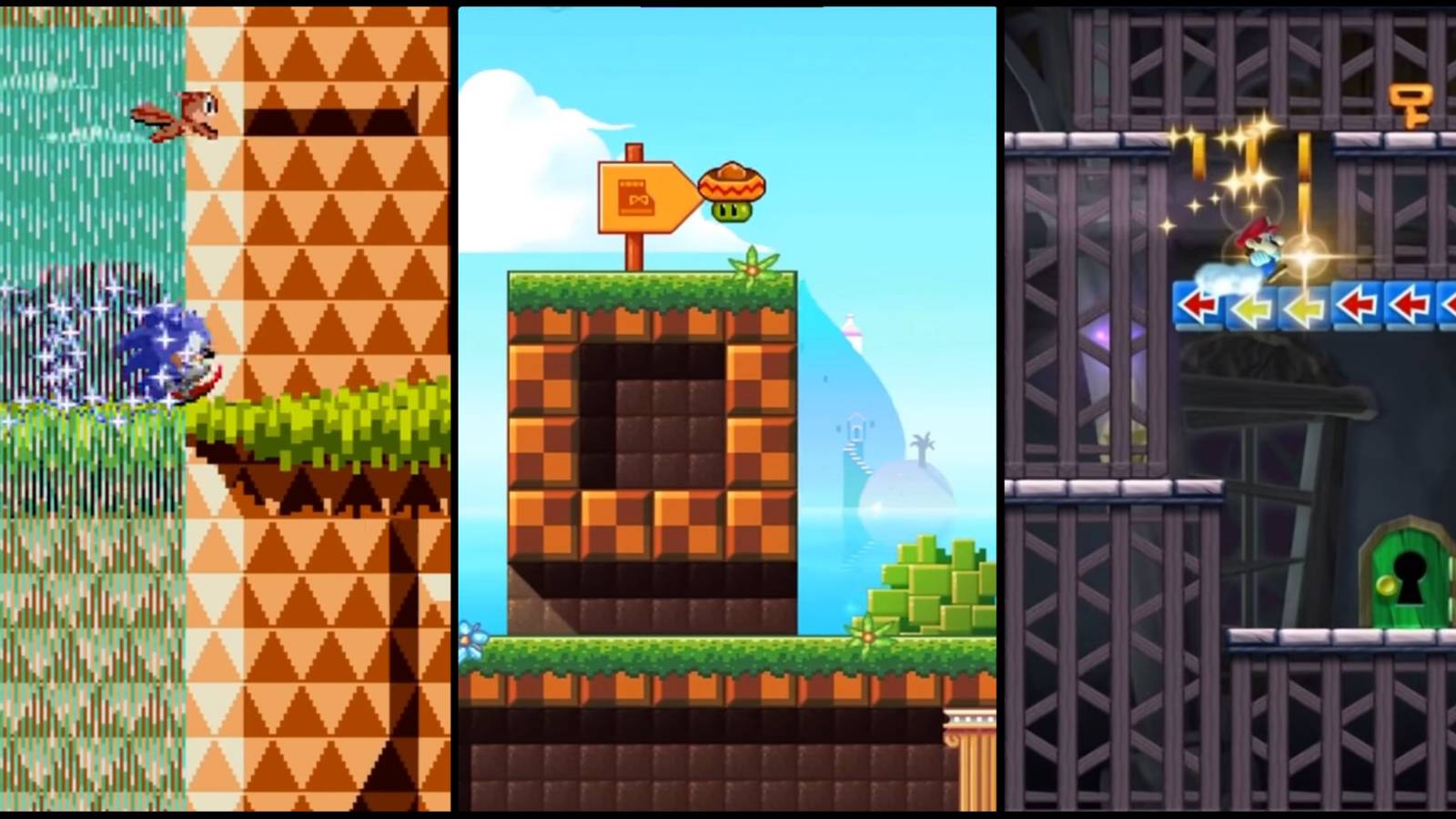 Screenshots from Sonic CD and Mario Run 