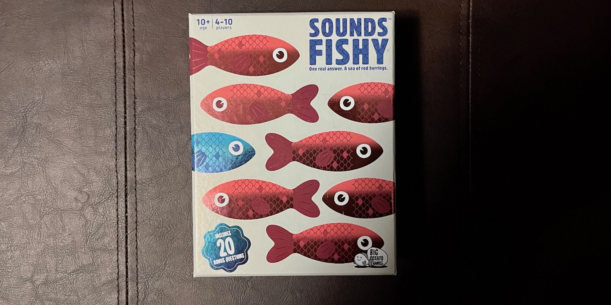 The board game box for Sounds Fishy