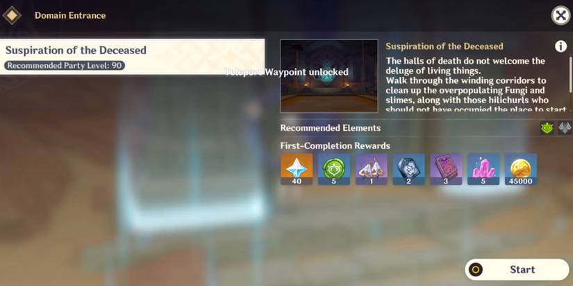 the city of the deceased domain rewards in genshin impact