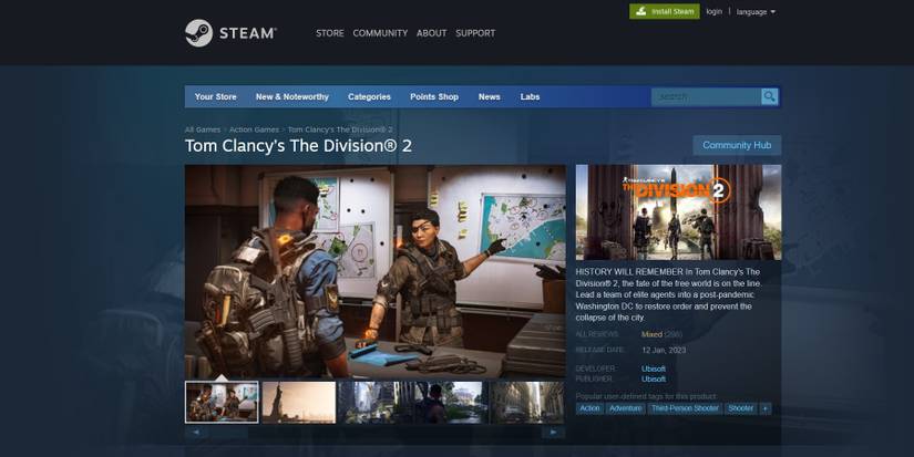 the division 2 steam page