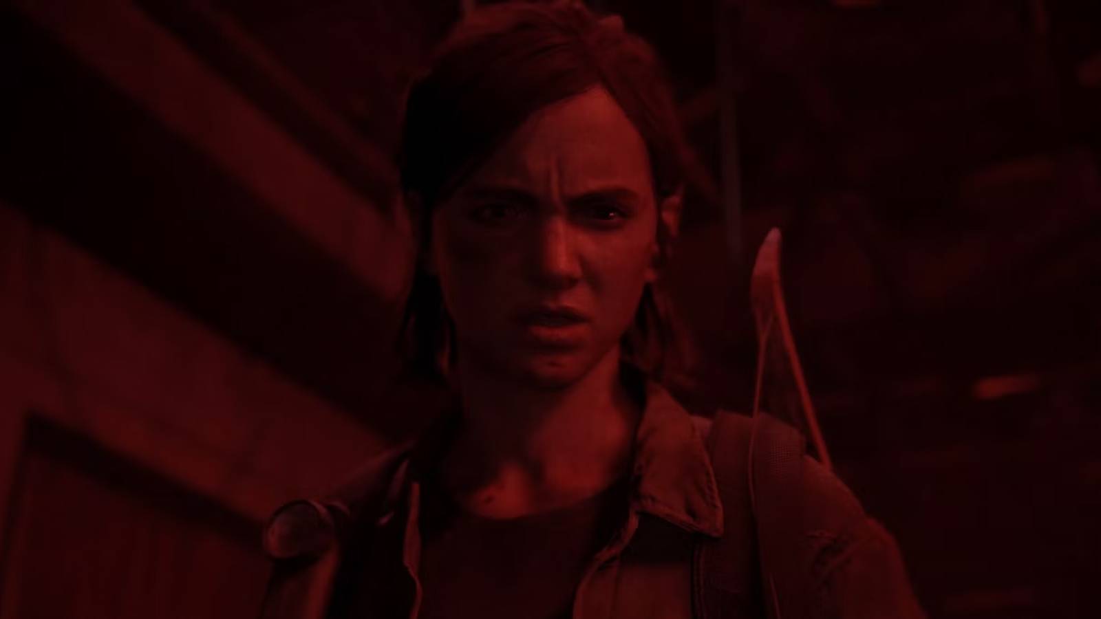 Close up of Ellie in The Last of Us Part 2