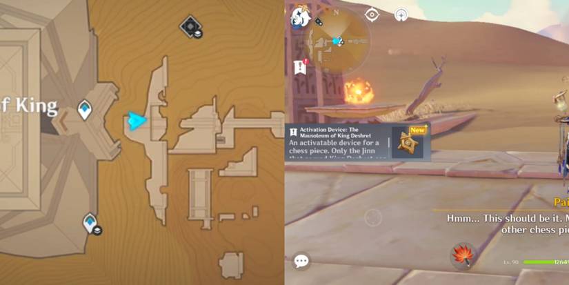 the mausoleum of king deshret activation device location in genshin impact