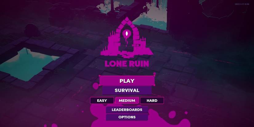 The title screen in Lone Ruin