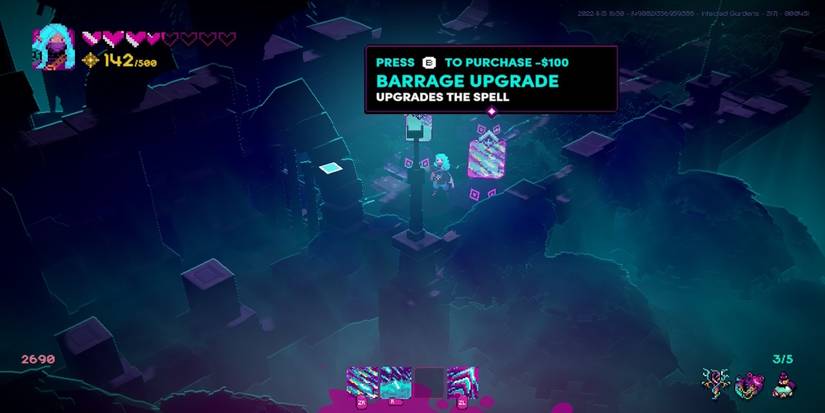 The upgrade menu in Lone Ruin