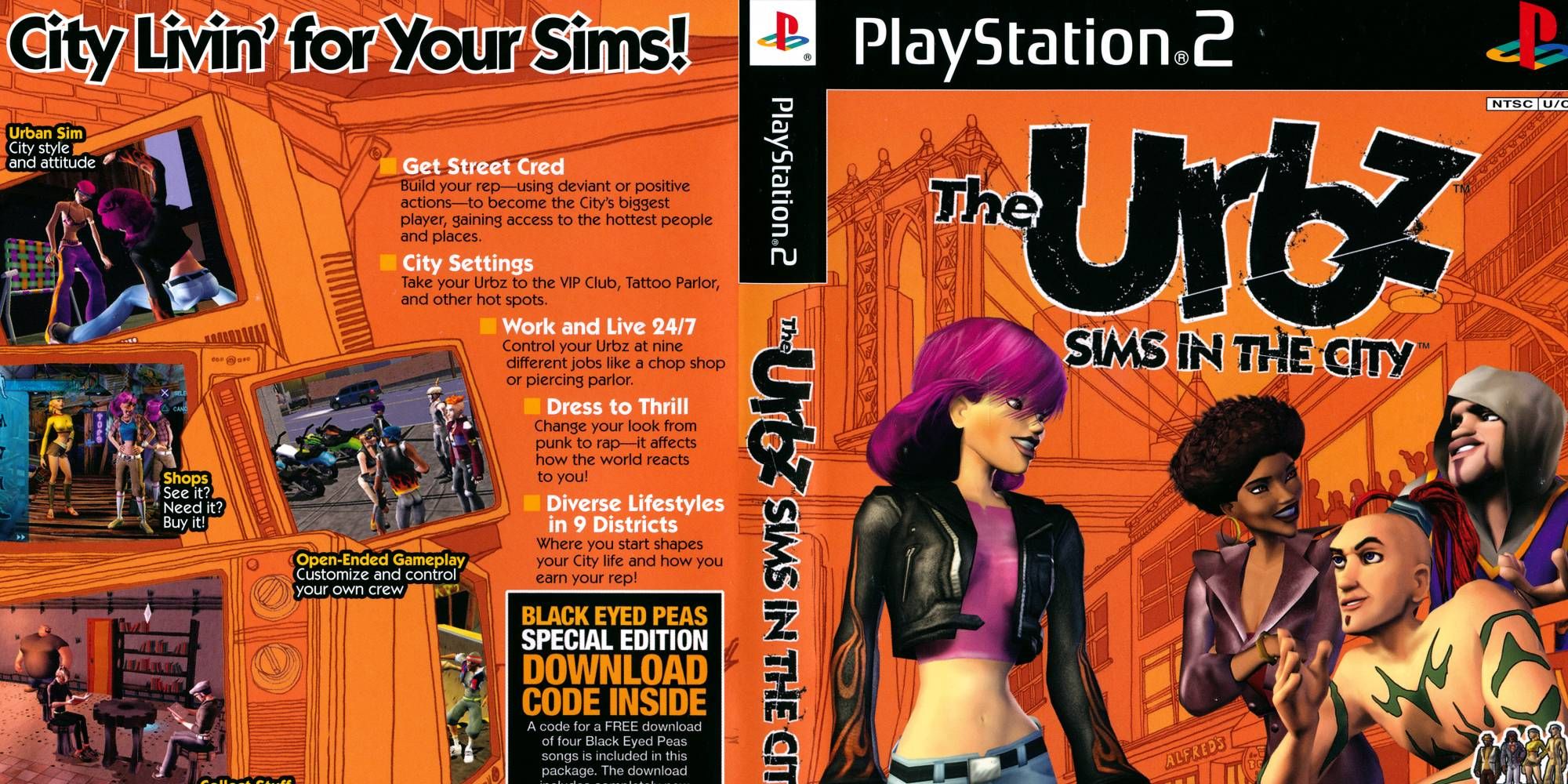 Cover art for the Playstation 2 The Urbz: Sims In The City