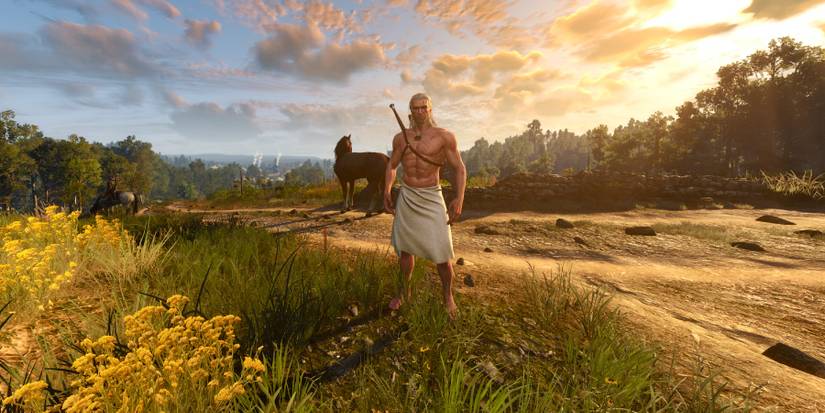 the witcher 3 wild hunt geralt bathrobe