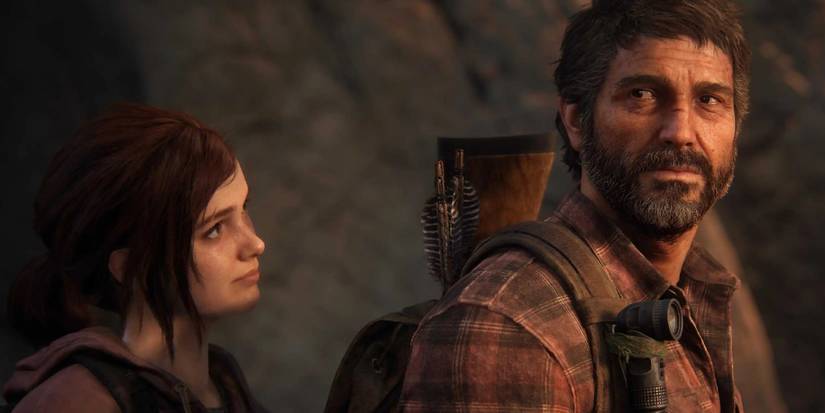 Ellie looking at Joel in The Last of Us Part 1