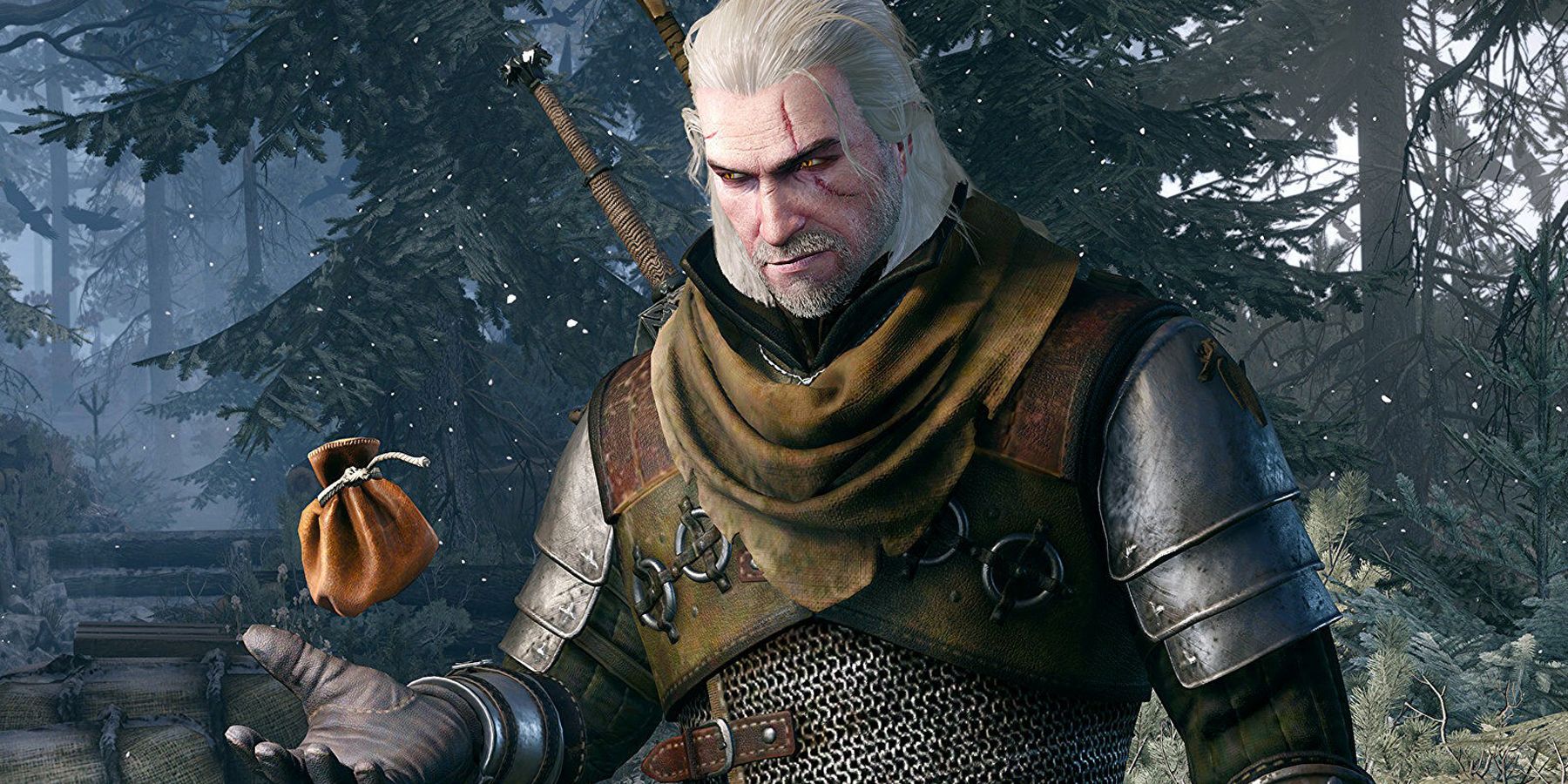 The Witcher 3 Geralt avec sac à pièces