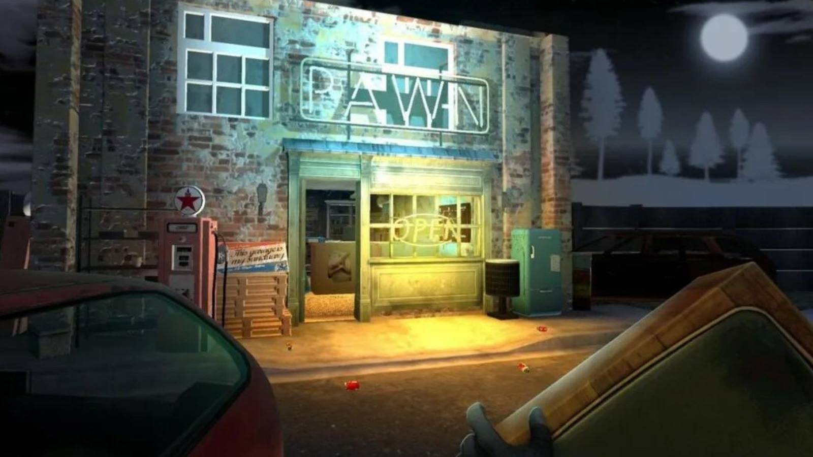 A player taking an item to the pawn shop in Thief Simulator VR: Greenview Street