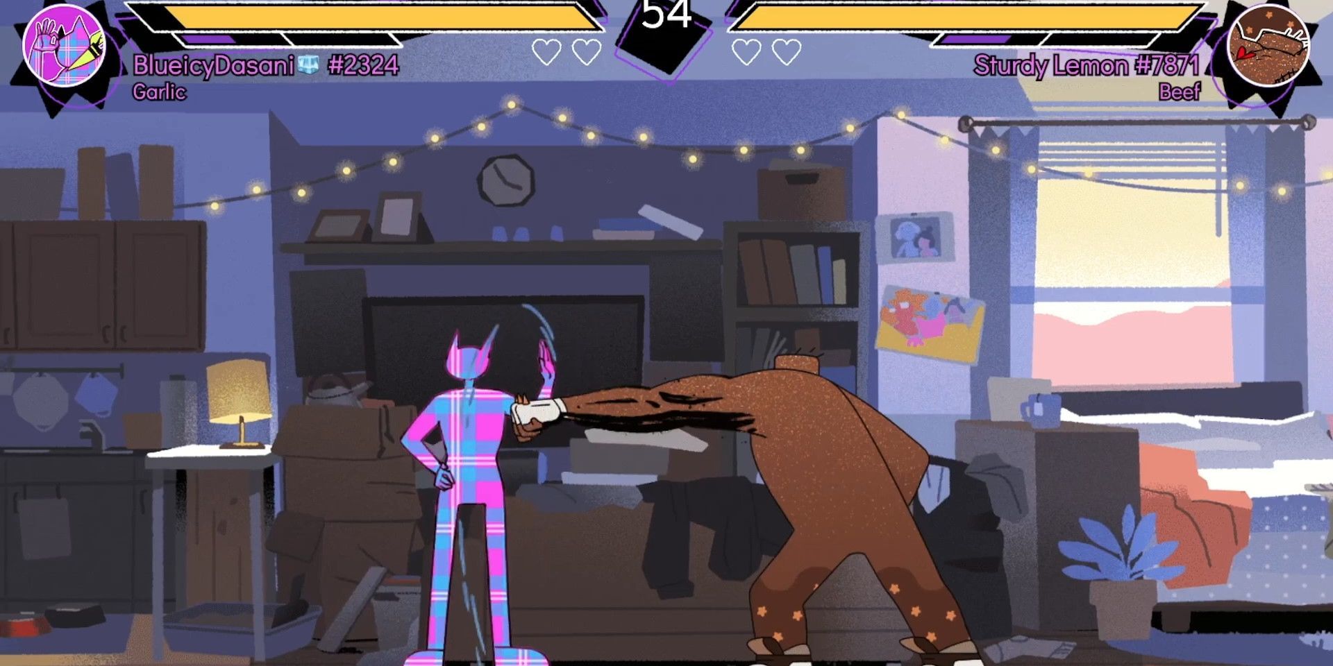 A screenshot from Though Love Arena