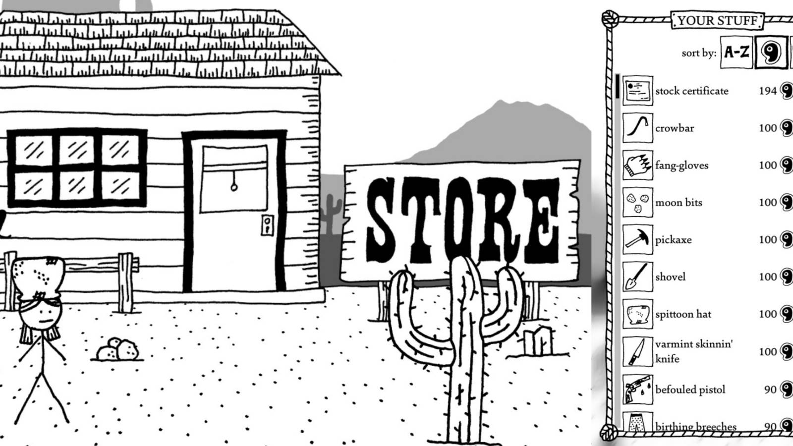 title image shops in west of loathing