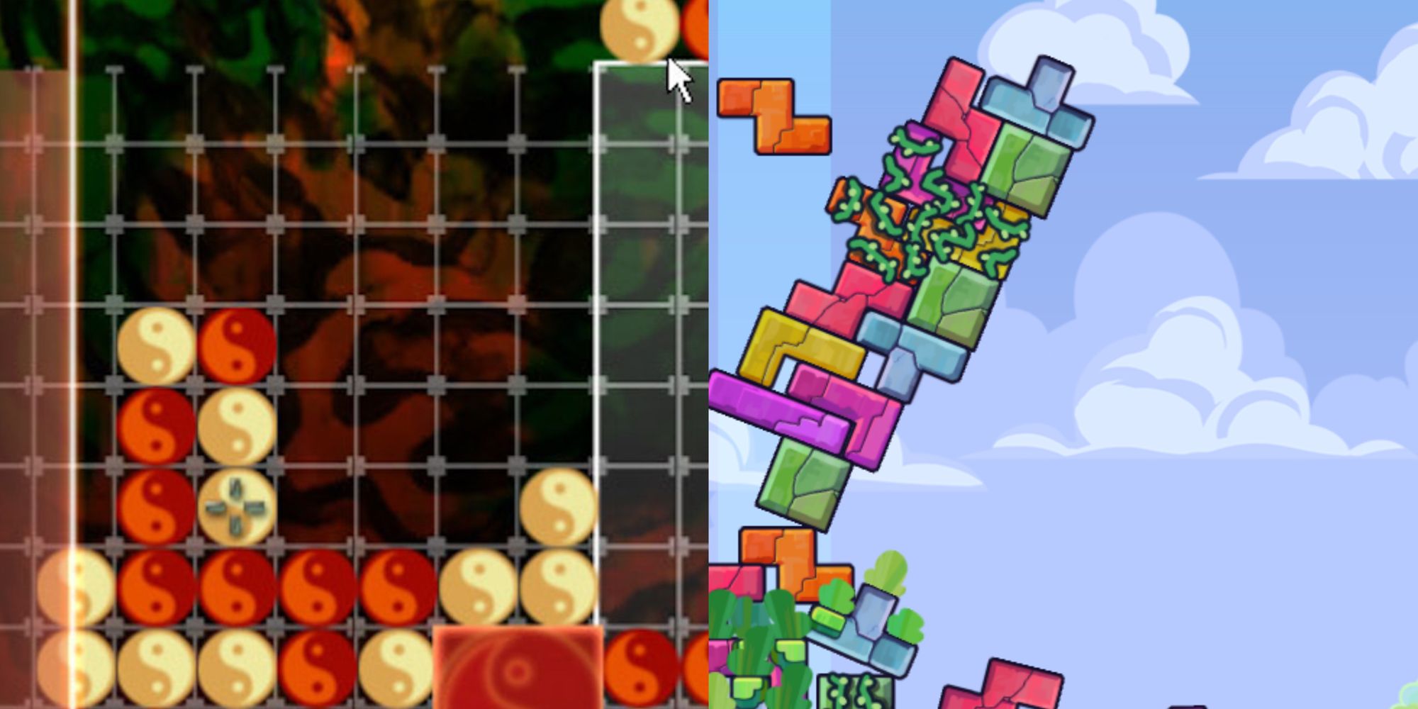 tricky towers and lumines split image