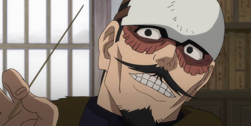 Tsurumi holding a stick