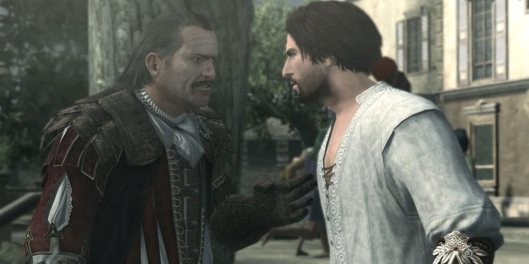 Ezio Auditore talking to his uncle Mario in Assassin's Creed 2