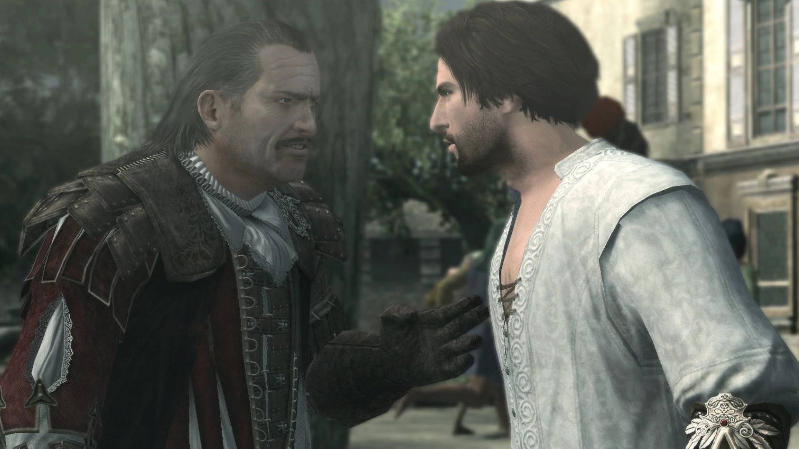Ezio Auditore talking to his uncle Mario in Assassin's Creed 2