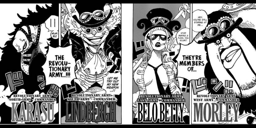 One Piece Manga Panel Karasu Lindbergh Belo Betty And Morley