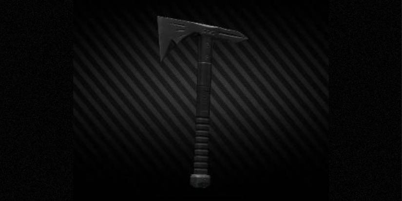The SOG Voodoo Hawk Tactical Tomahawk on a diagonal striped background in Escape From Tarkov
