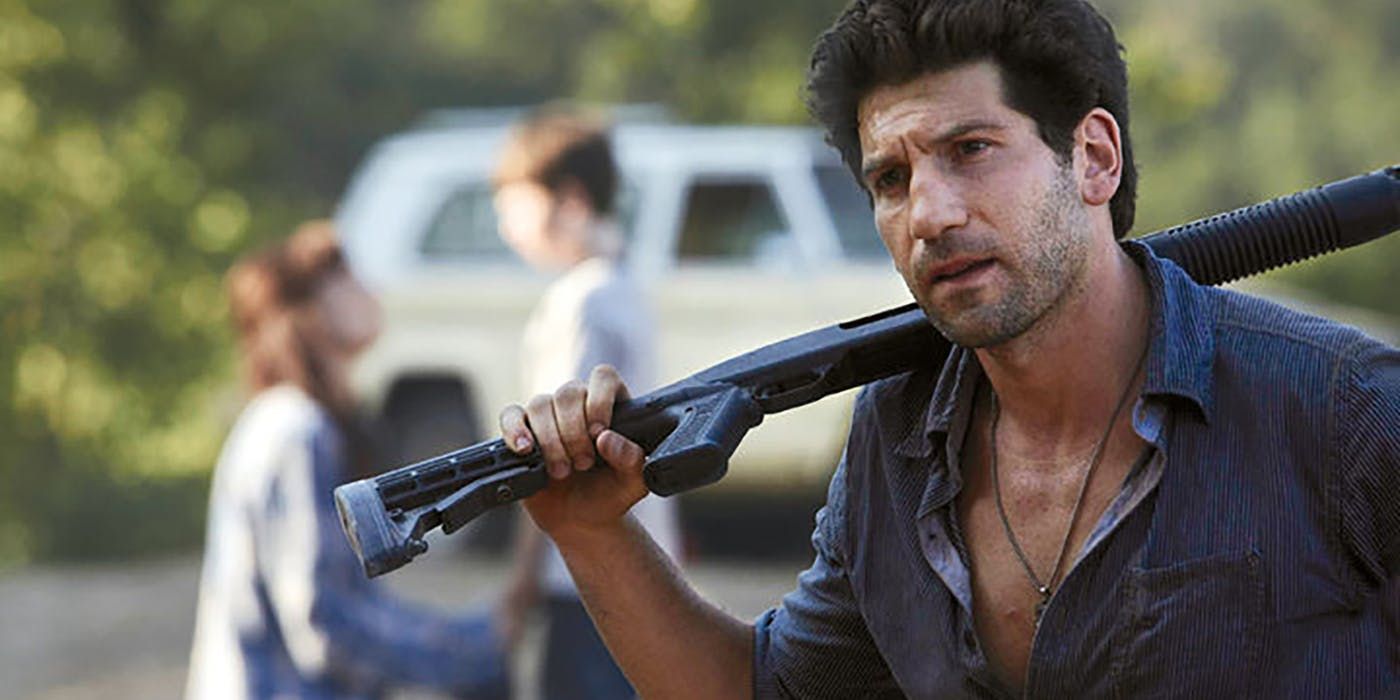 Shane Walsh holding a gun over his shoulder in The Walking Dead