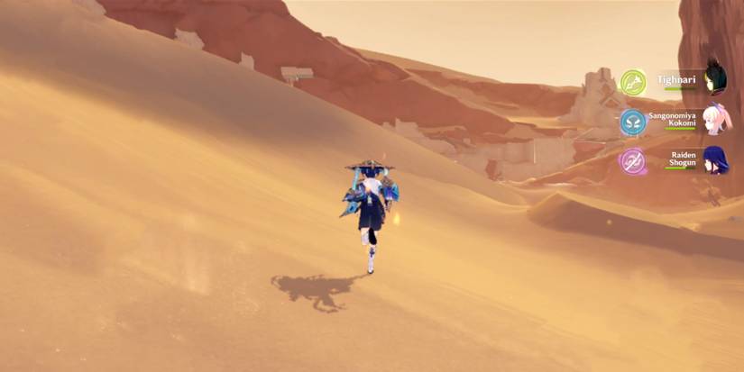 wanderer running in genshin impact