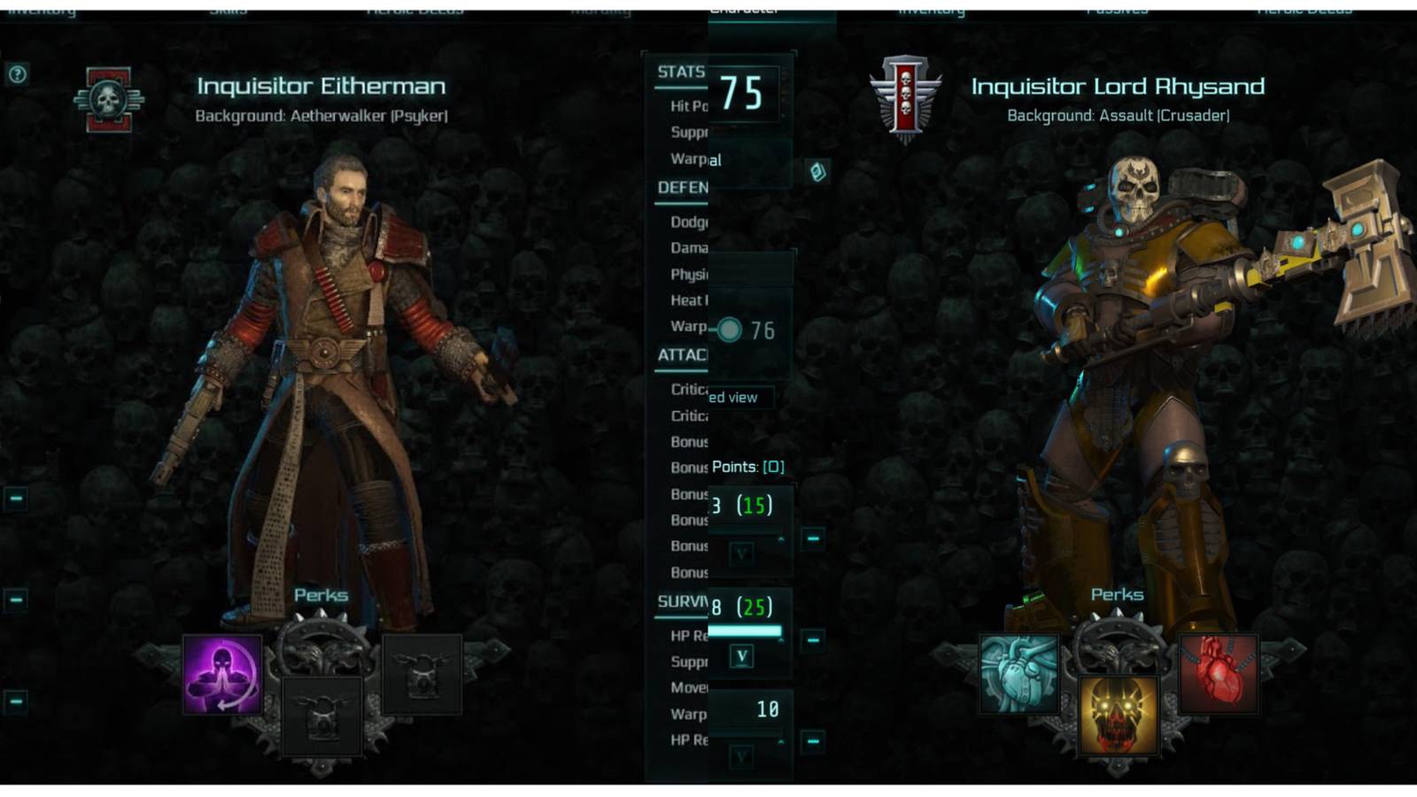 split image of an Aetherwalker and an Assault Crusader in Warhammer 40,000: Inquisitor - Martyr