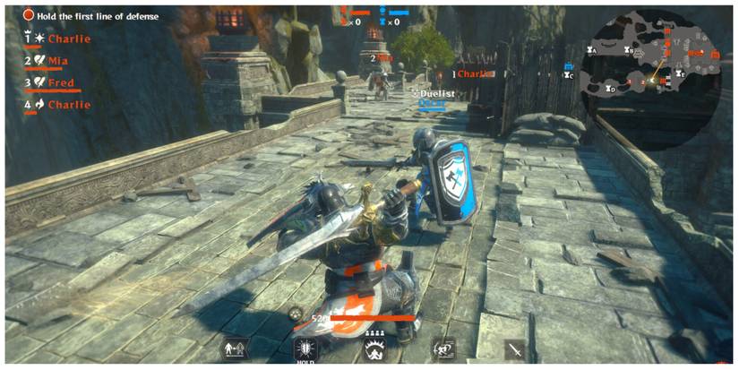 a Warrior in battle in Warlander