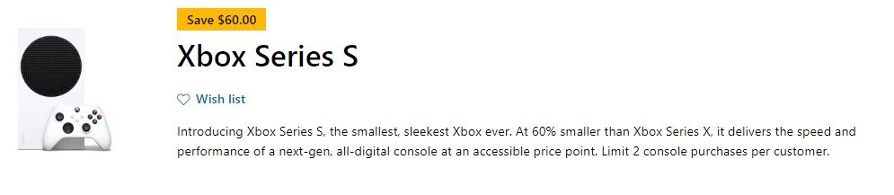 xbox series s console price