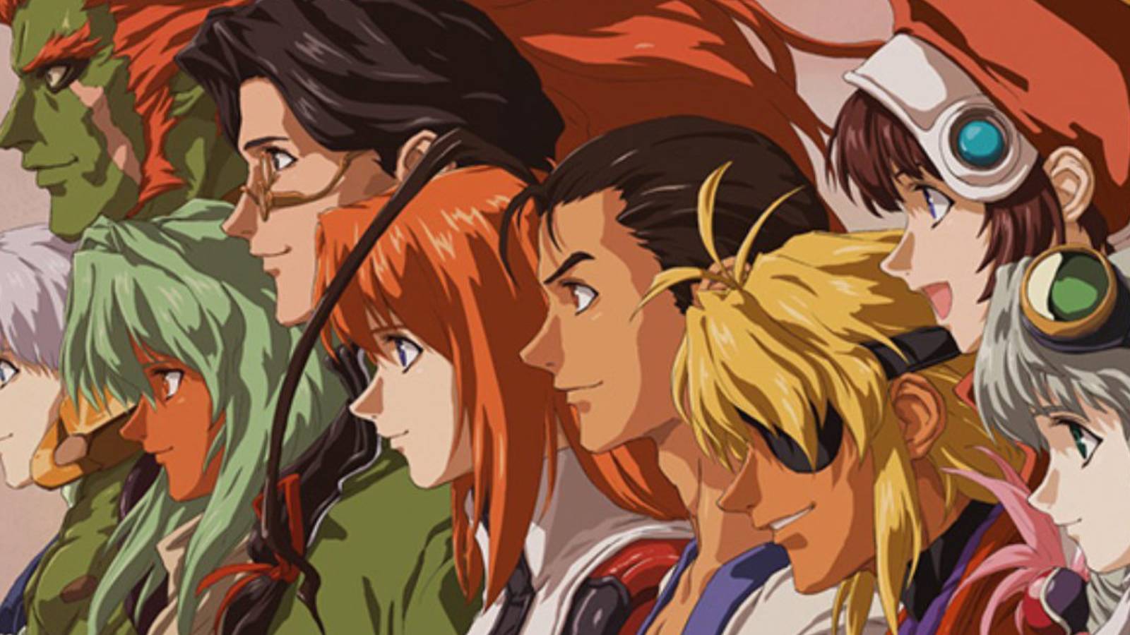 Key art showing the different characters from Xenogears.