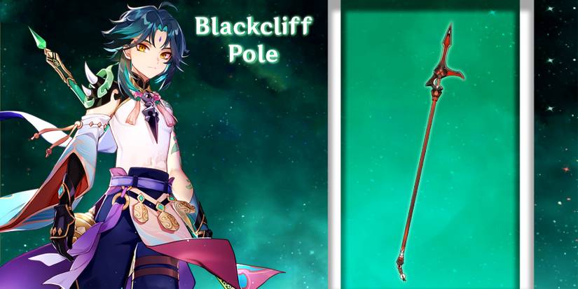 xiao using blackcliff pole in genshin impact