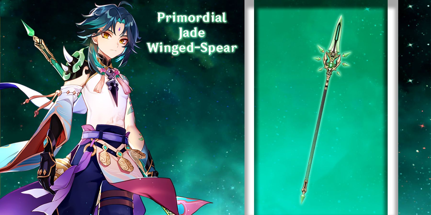 xiao using primordial jade winged-Spear in genshin impact